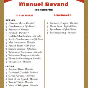 Manuel Bevand Decklist